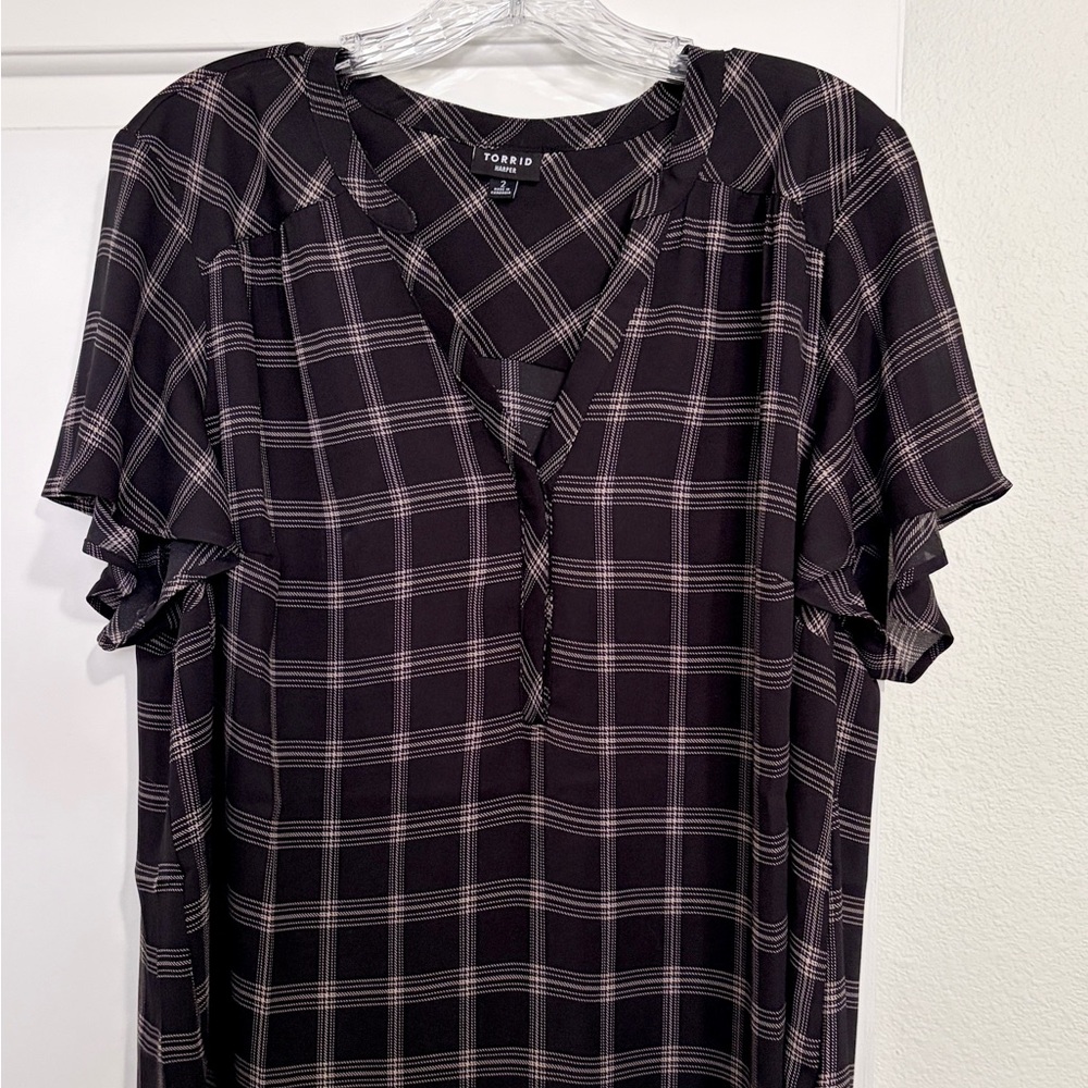 Torrid Harper Georgette Pullover Flutter Blouse